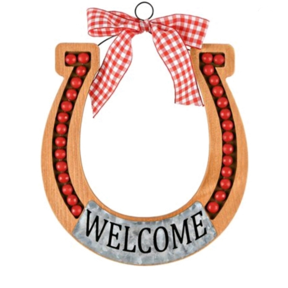 Pioneer Woman Wooden Horseshoe Wall Welcome Sign